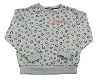 Sivo-čierna vzorovaná melírovaná mikina s nápisom PRIMARK