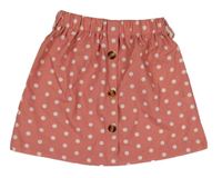 Starorůžovo-biela bodkovaná á sukňa s gombíkmi