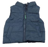 Tmavomodrá prešívaná šušťáková zateplená vesta ZEEMAN