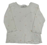 Biele rebrované tričko so srdiečkami IDENTIC Nature