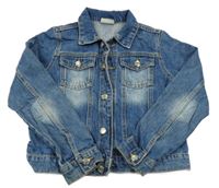 Modrá rifľová crop bunda s golierikom Matalan