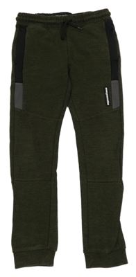 Khaki-černé melírované tepláky s nášivkou C&A