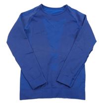 Tmavomodré thermo tričko s pruhmi a vzorom crivit