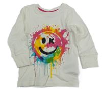 Biele pyžamové tričko so smajlíkom a skvrnkami Next