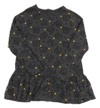 Tmavošedá puntíkatá šatová tunika s medvídky Pudsey George