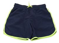 Tmavomodro-kriklavoě zelené plážové kraťasy H&M