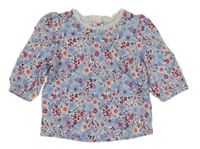 Bielo-modré kvetované tričko s čipkou Matalan