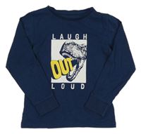 Tmavomodré pyžamové tričko s dinosaurom a nápismi SALENTO