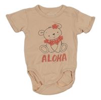 Světlebroskvové body s medvídkem a nápisem VENERO