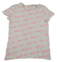 Svetlosivé melírované tričko s nápismi C&A