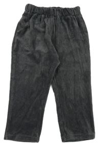 Tmavosivé rebrované zamatové nohavice BREEZE