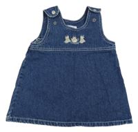 Modré rifľové šaty s medvedíkmi H&M