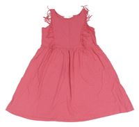Tmavoružové melírované šaty s strapcemi H&M
