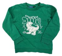 Tmavozelená mikina s dinosaurom lupilu