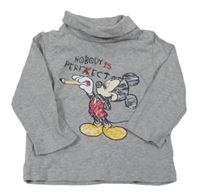 Šedý melírovaný rolák s Mickey Disney