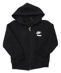 Čierna prepínaci mikina s logom a kapucňou Nike Air