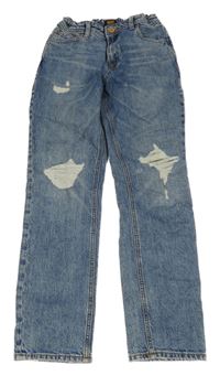 Modré plesňové regular rifle s vyšúchaním JACK&JONES