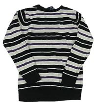 Farebný pruhovaný sveter s nápismi Dognose