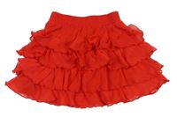 Červená šifónová vrstvená sukňa Dopodopo