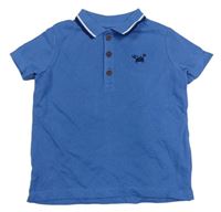 Modré polo tričko s výšivkou F&F