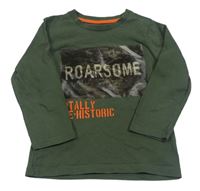 Khaki triko s měnícím obrázkem - dinosaurus Matalan