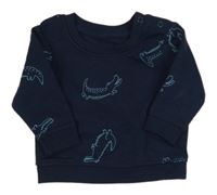 Tmavomodrá mikina s krokodílmi  Primark
