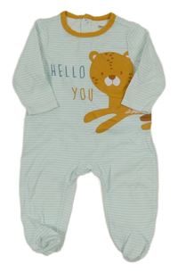 Bielo-tyrkysový pruhovaný overal s tigrom Orchestra