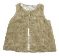 Béžová kožušinová podšitá vesta F&F