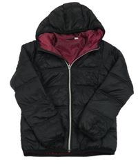 Černá šusťáková zateplená bunda s kapucí Pepperts