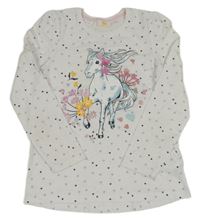 Biele tričko s koněm a srdiečkami Kids