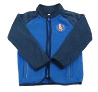 Modro-tmavomodrá fleecová prepínaci mikina s nášivkou Lily & Dan