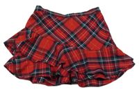 Červeno-čierno-biela kockovaná trblietavá vrstvená sukňa H&M