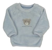 Svetlomodrá chlpatá mikina s medvěďom Nutmeg