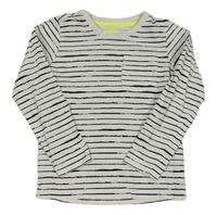 Bielo-čierne pruhované tričko s vreckom Tchibo