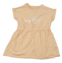 Marhuľové teplákové šaty s nápisom F&F