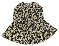 Čierno-béžové vzorované ľahké šaty Shein