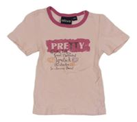 Ružové tričko s nápisom Alive