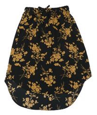 Čierna kvetovaná ľahká sukňa Shein