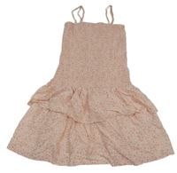 Růžové květované lehké šaty H&M