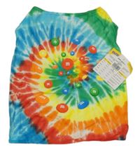 Nové - Farebný batikovaný crop top s M&M's