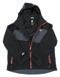 Černo-šedá šusťáková outdoorová bunda s kapucí Dare2B