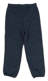 Tmavomodré melírované pletené tepláky H&M