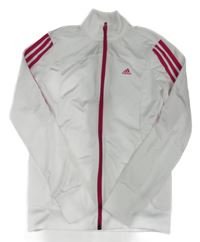 Bílá sportovní propínací mikina s logem Adidas