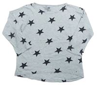 Sivé melírované tričko s hviezdami H&M