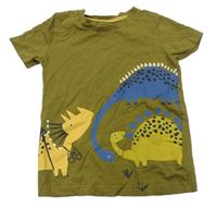 Khaki tričko s dinosaurami Mothercare