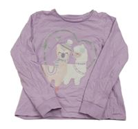 Lila pyžamové triko s lamami C&A