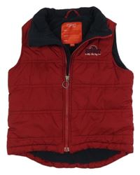 Vínová šusťáková zateplená vesta s výšivkou Esprit