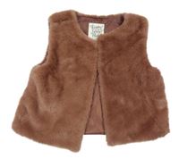 Hnědá kožešinová podšitá vesta C&A