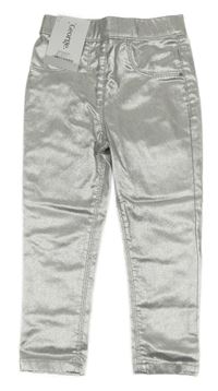 Nové - Strieborné lesklé džegíny George