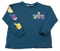 Petrolejové tričko s pokémony Zara